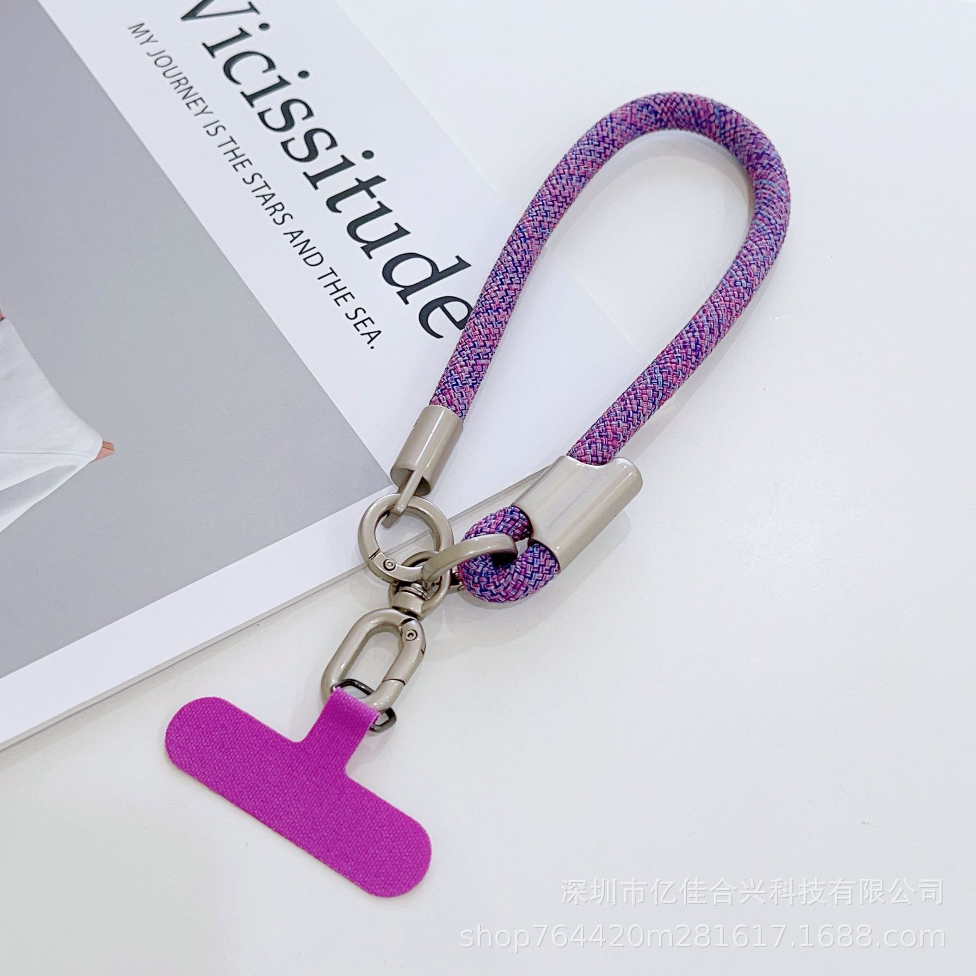 Correa de Muñeca para Celular de Poliéster y Metal, Ajustable, Anti-pérdida, Con Clip image 21