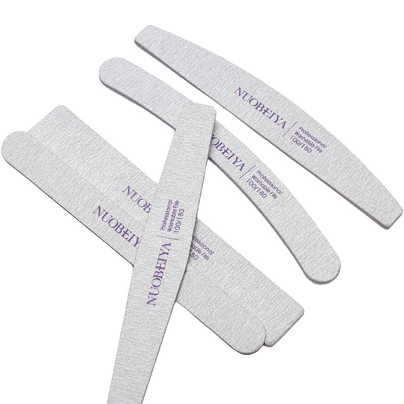 Limas de uñas para manicura, tiras de pulido gris y violeta, ideal para pulir modelar y preparar uñas para esmalte