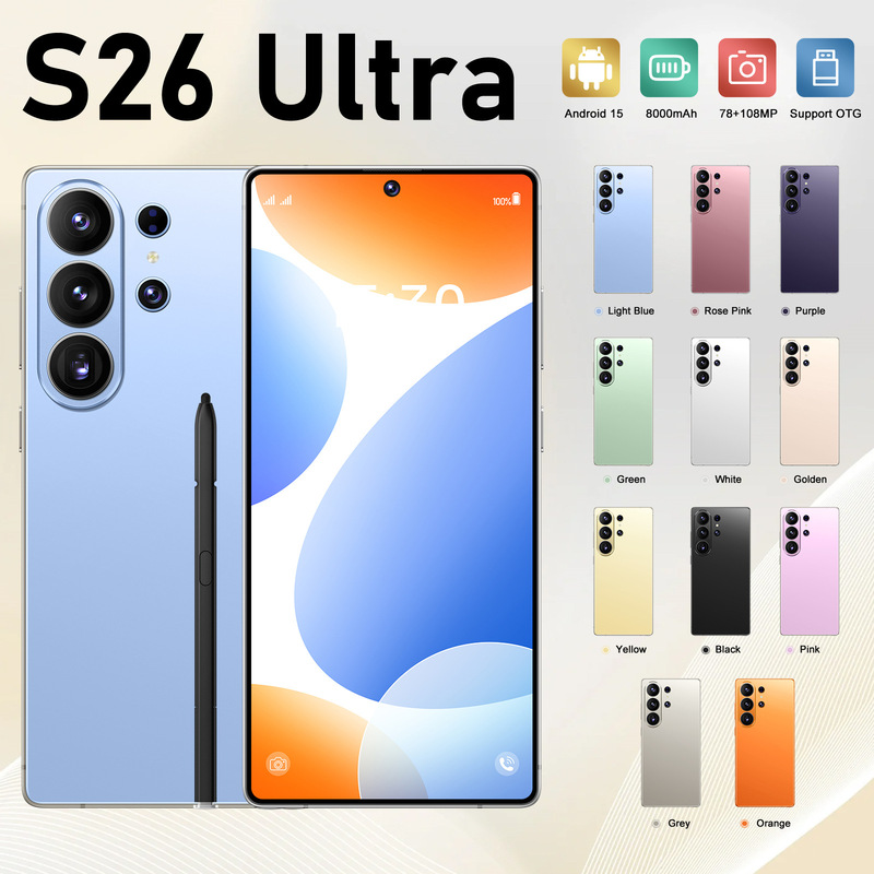 S26Ultra, a Global Best-Selling Smartphone, with a Center Punch-Hole Design, Android 15, True 4g, 6+128, Octa-Core Processor S26Ultra, a Global Best-Selling Smartphone, with a Center Punch-Hole Design, Android 15, True 4g, 6+128, Octa-Core Processor