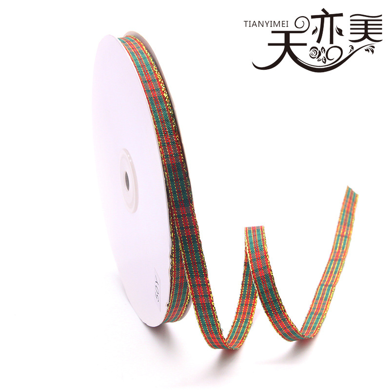 1.0 1.5 2.5 4.0cm Cinta a rayas de Phnom Penh Decoración navideña Cinta a cuadros roja y verde Cinta de Phnom Penh