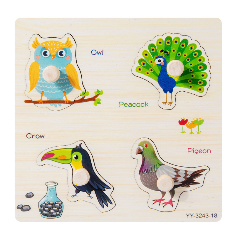 Bebé rompecabezas juego panel Montessori educación temprana mano tablero rompecabezas animal tráfico construcción bloques Niño 1-2 años viejo juguete