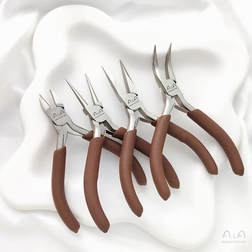 Imported carbon steel high-end handmade pliers, pointed-nose pliers, round-nose pointed pliers, curved-nose pliers, shearing pliers, diy hand-made wire winding pliers