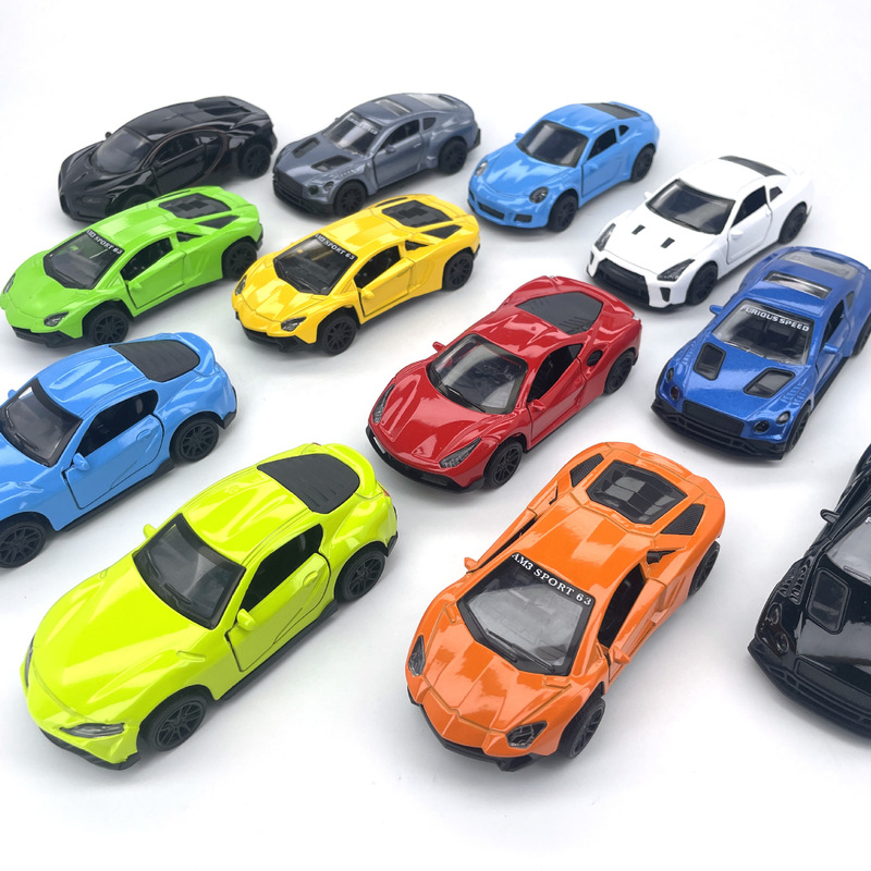 Alloy Car Model Sports Car Style 1:43 Scale Multiple Styles Pull-Back Car Ornaments Boys and Girls Children's Toys X Car