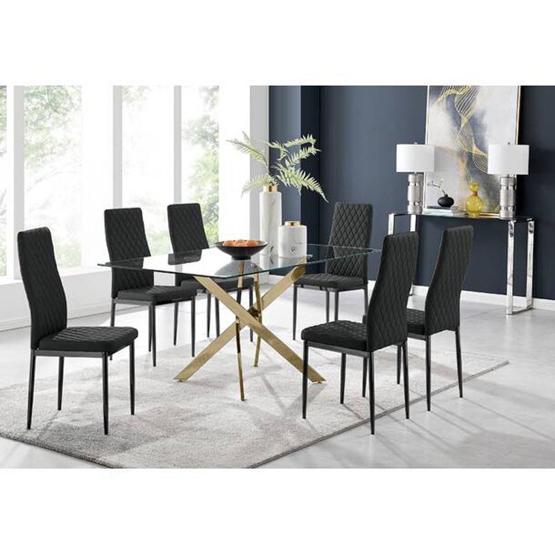 Mesa de comedor rectangular de vidrio templado mesa de comedor simple mesa de comedor mesa de vidrio