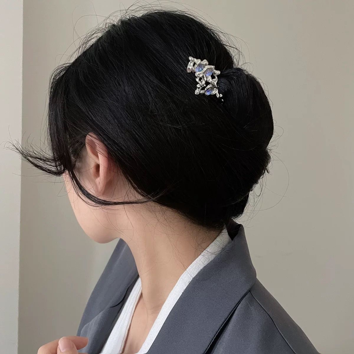 Lava de metal nuevo estilo chino horquilla verano de las mujeres moderno simple updo horquilla cheongsam accesorios Alto sentido updo accesorios para el cabello