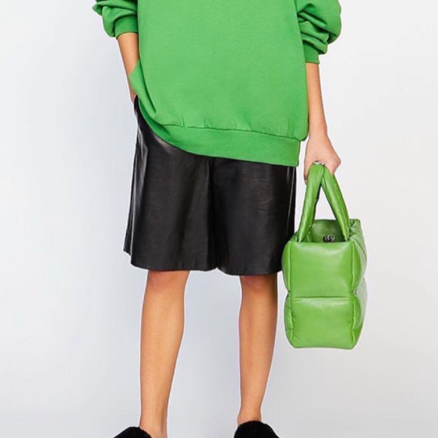 Single Shoulder Strap Strap Type Fashion Solid Color Square Tote Bag