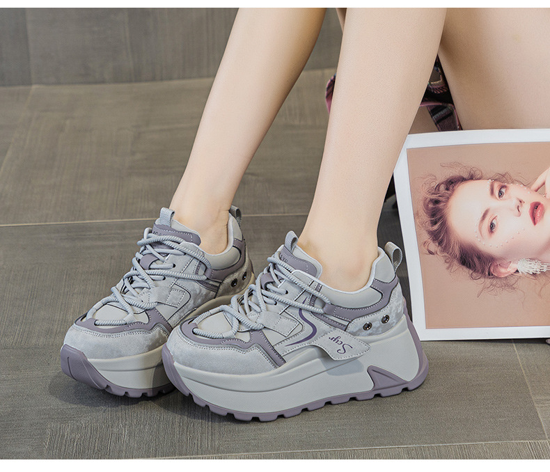 Giày sneaker nữ đế xuồng chunky phong cách retro, phối màu trẻ trung — M2977-1 plus màu trà sữa nhung, M2977-1 plus nhung màu mơ, M2977-1 plus nhung xám, M2977 lớp lót đơn màu mơ chi tiết 25