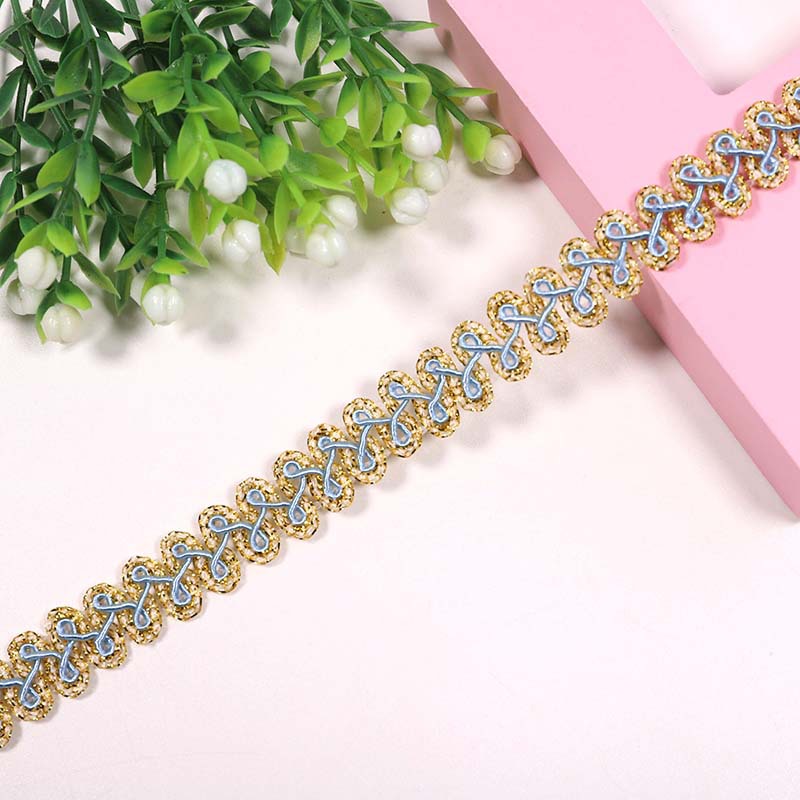 Spot 1.2cm color oro y plata accesorios de encaje accesorios de ropa 32 colores ciempiés borde de espigan encaje