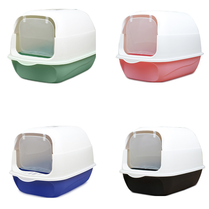 Caja de arena para gatos grande completamente cerrada con puerta mascota gato inodoro gato mierda orinal gato inodoro mascota gato caja de arena