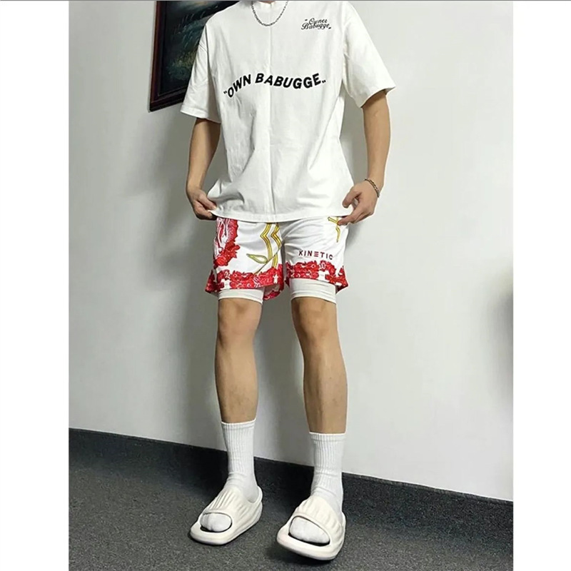 Baloncesto transfronterizo playa pantalones de entrenamiento deportivo tendencia correr sueltos pantalones cortos de cuatro puntos secado rápido pantalones cortos transpirables para hombres