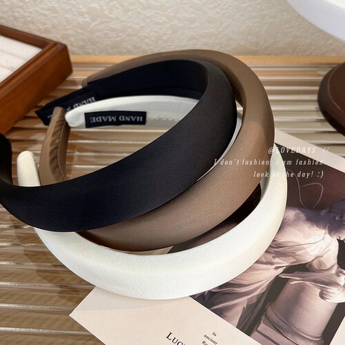  new ins blogger fashion sponge headband high skull gentle satin wide edge pressed hair internet celebrity headwear