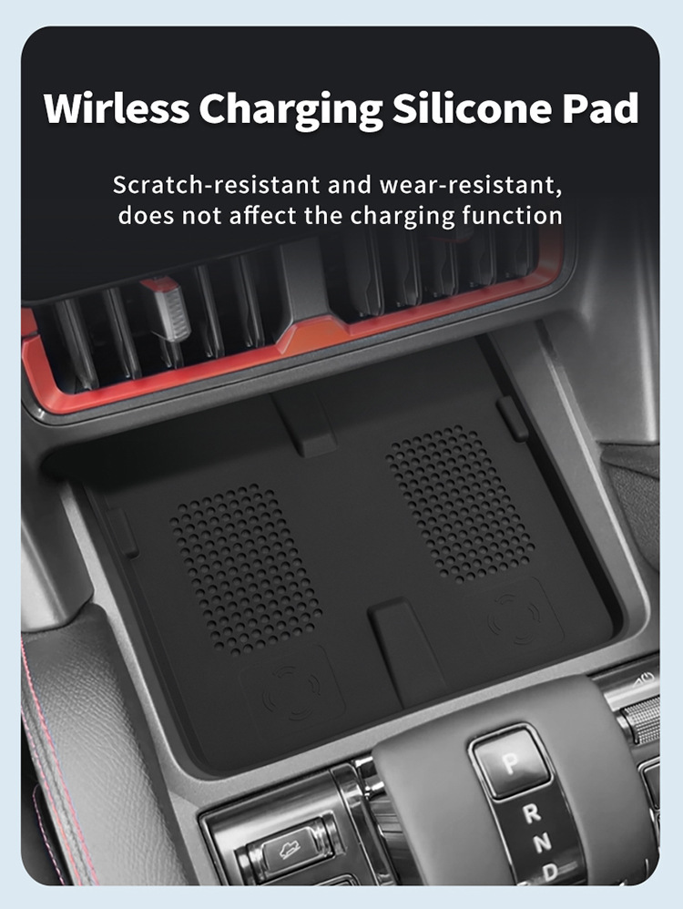 Suitable for 24 Byd Pickup Truck Shark Central Control Wireless Charging Silicone Anti-Slip Mat Car Special Modification Accessories