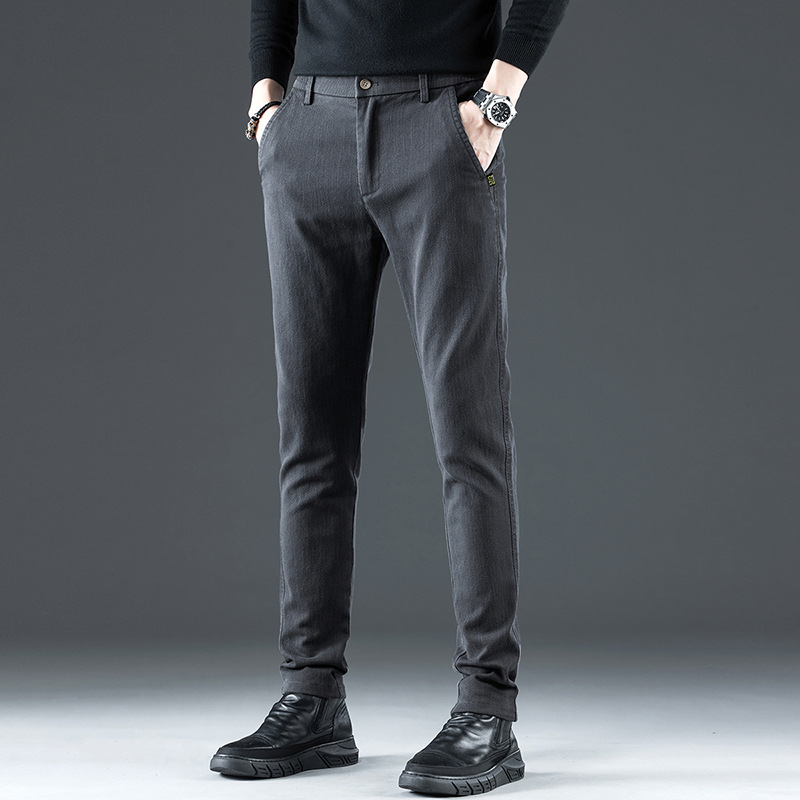 2024 Spring and Autumn new casual pants men's straight slim stretch trendy all-matching overalls winter men's pants