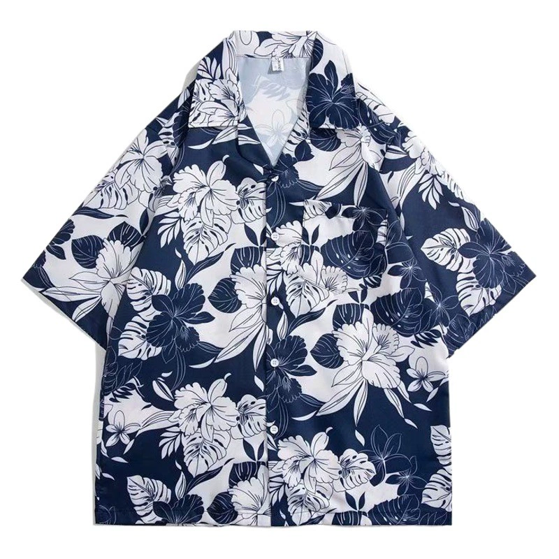 Гонконгский стиль ретро 12vitage Цветочная рубашка с короткими рукавами Тайский стиль гавайский стиль дизайн чувствует красивый, свободная рубашка для мужчин и женщин