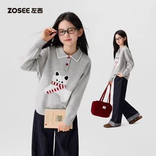 左西童装女童毛衣儿童POLO衫秋冬装2026新款女孩大童超好看针织衫
