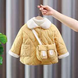 女童棉服外套冬装加厚新款洋气儿童宝宝加绒冬季保暖棉服棉衣棉袄