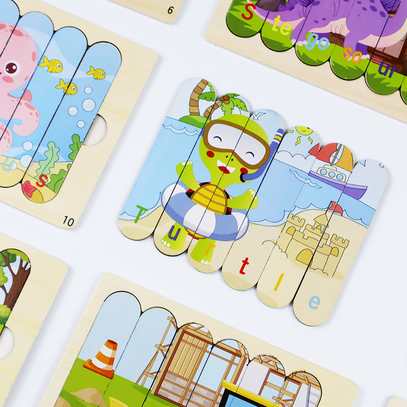 Bloques transfronterizos rompecabezas de barras niños pequeños educación temprana puzzle helado dibujos animados juguetes de puzzle al por mayor