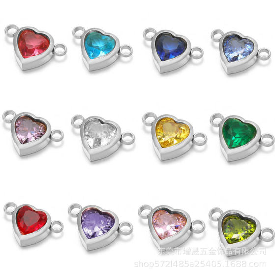 Complete Colors in Stock Wholesale Stainless Steel Peach Heart Pendant DIY Jewelry Making Materials Single and Double Circle Heart Pendant