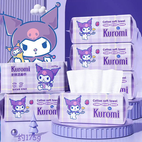Sanrio official authorized Coromi disposable facial tissue with pearl pattern, family pack, hanging type soft tissue