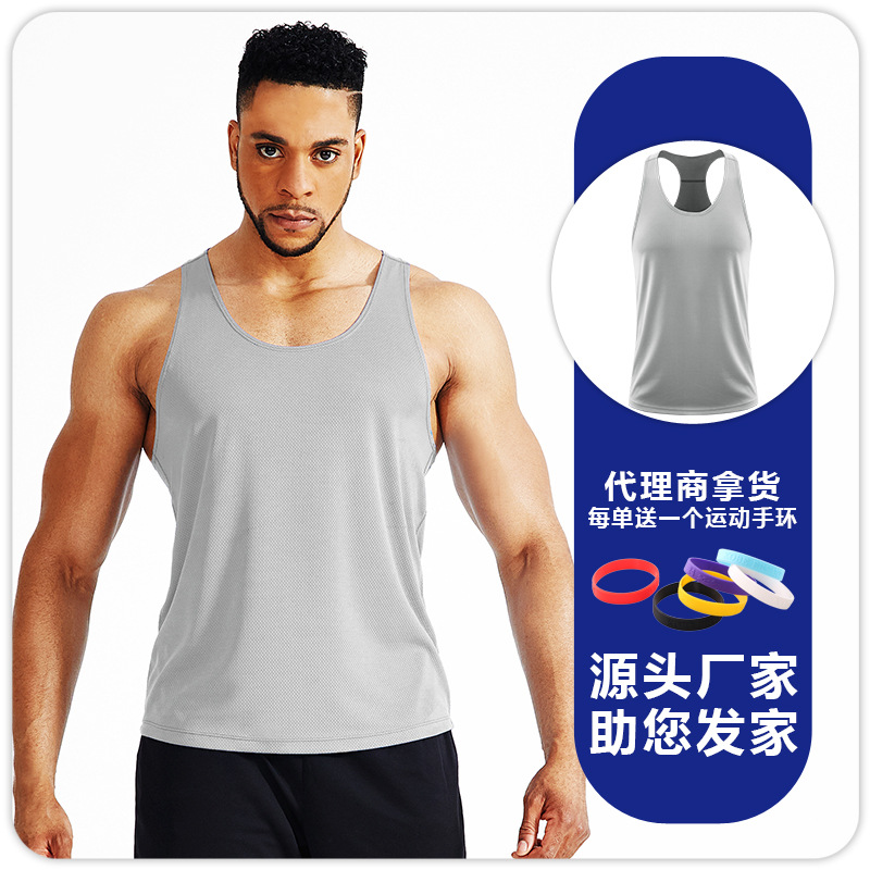 Chaleco de fitness entrenamiento muscular de los hombres sueltos en forma de I deportes delgados culturismo ropa casual chaleco sin mangas más Chaleco de tamaño