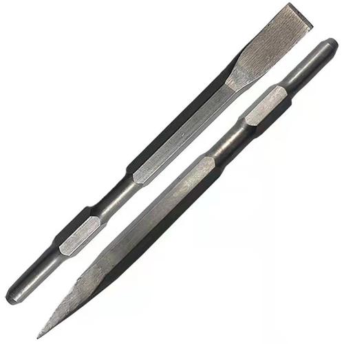 Hexagonal handle pickaxe small electric pickaxe chisel tip chisel ultra-thin flat shovel extended hammer head concrete wiring trough electric hammer drill bit