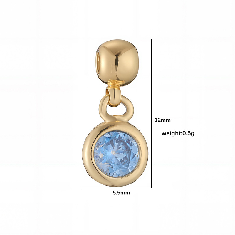 1g Weight Pendant Jewelry Making Type Copper Material Geometric, Letter, Conch Pattern Colorful Diamond Inlaid Copper Necklace DIY Personalized Mermaid Turtle Sea Snail O-shaped Women's Jewelry Accessories 4