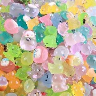 Resin Artificial Mini Luminous Small Animal DIY Cartoon Toy Micro Landscape Ornament Kidsren's Surprise Gift