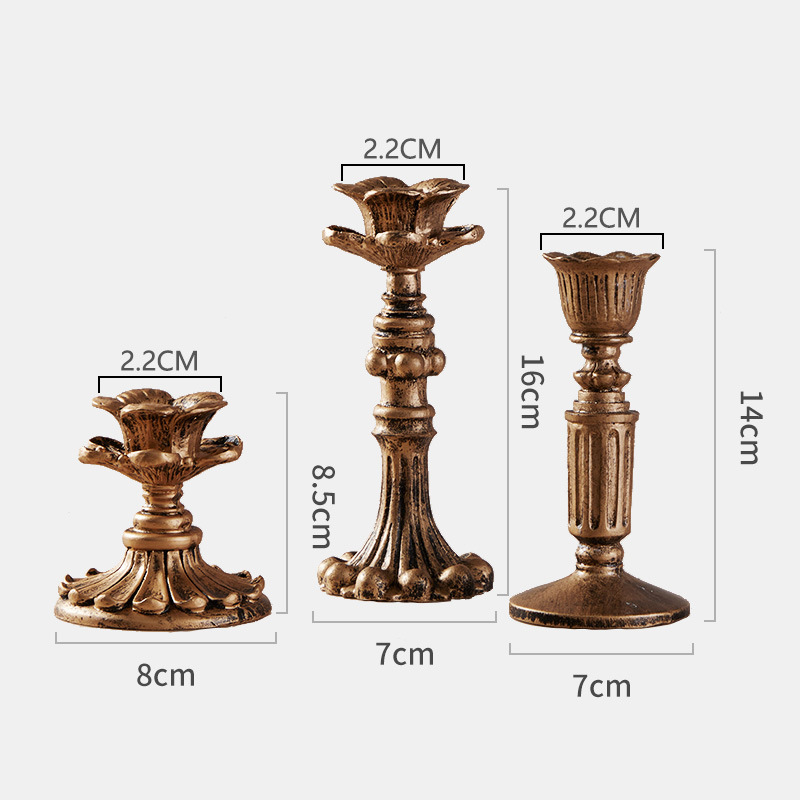 Candelaria de oro clásica francesa decoración ornamentos retro