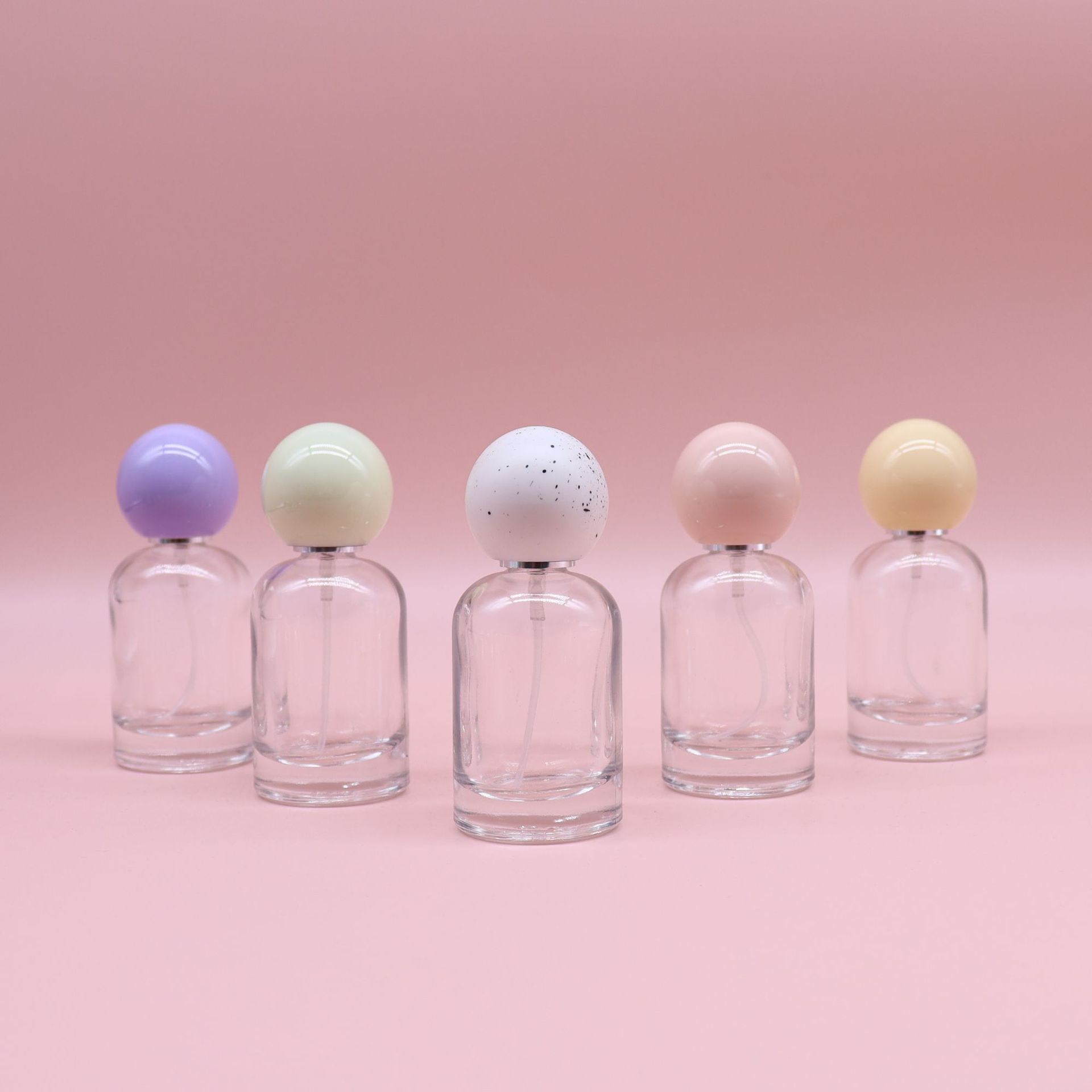 高级香水瓶30ml彩色圆球盖便携式香水分装瓶精致喷雾瓶玻璃瓶空瓶