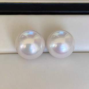 Zhuji Natural Freshwater Edison Pearl Earrings Perfect Round Highlight Slightly Flawed Women's Niche Light Luxury High-End Large Beads