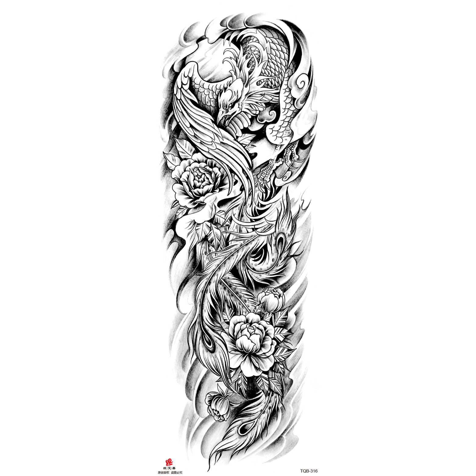 Pegatinas de tatuaje de brazo largo de flor brazo completo tatuaje impermeable tatuaje temporal en stock al por mayor pegatinas de tatuaje de brazo completo