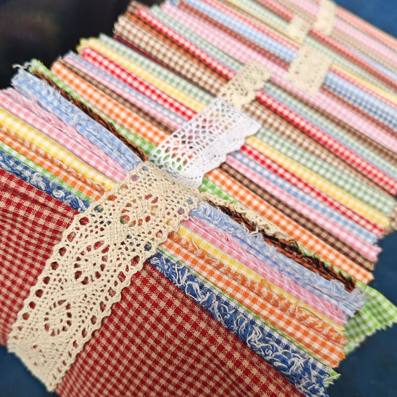 Half a Pound of Slightly Defective Yarn-Dyed Plaid Fabric, Handmade Fabric for Baby Clothes, DIY Doll Fabric Half a Pound of Slightly Defective Yarn-Dyed Plaid Fabric, Handmade Fabric for Baby Clothes, DIY Doll Fabric