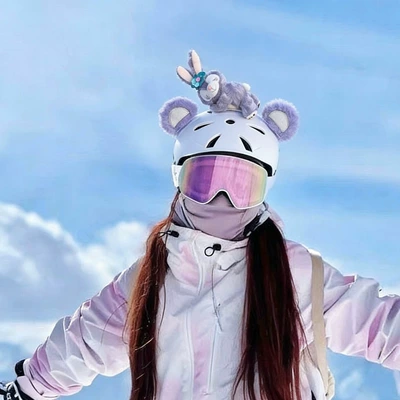 pink bear ear ski – Motosiklet dəbilqələri - no-helmet-purple-ears-stellalou-doll