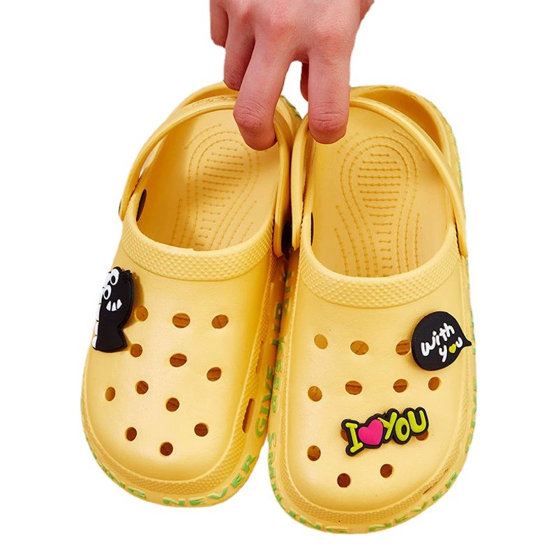 Летняя обувь для родителей и детей с милым мультяшным рисунком, детская обувь, Нескользящие домашние тапочки с мягкой подошвой, женские