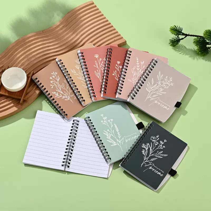 跨境创意A5线圈本定制加厚纸张横线活页笔记本定做双线线圈活页本