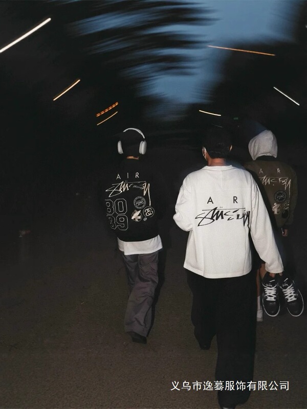Cross-Border Stu X√K Mesh Long-Sleeve Classic Embroidered Logo Mesh Sweat-Absorbent Breathable Casual Couple's Long-Sleeve Wholesale