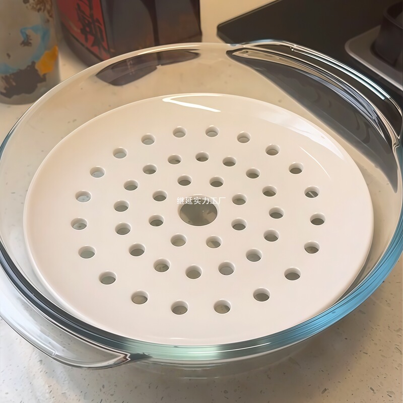 微波炉陶瓷多孔蒸盘厨房耐高温蒸鱼蒸包子盘家用沥水盘圆形饺子盘|undefined