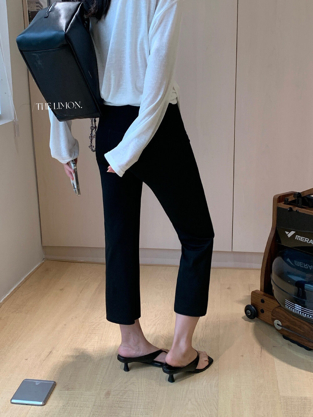 Quần legging yoga nữ cạp cao ống loe nhẹ dài 7 phân co giãn — màu đen, Màu cà phê, Xám khói chi tiết 21