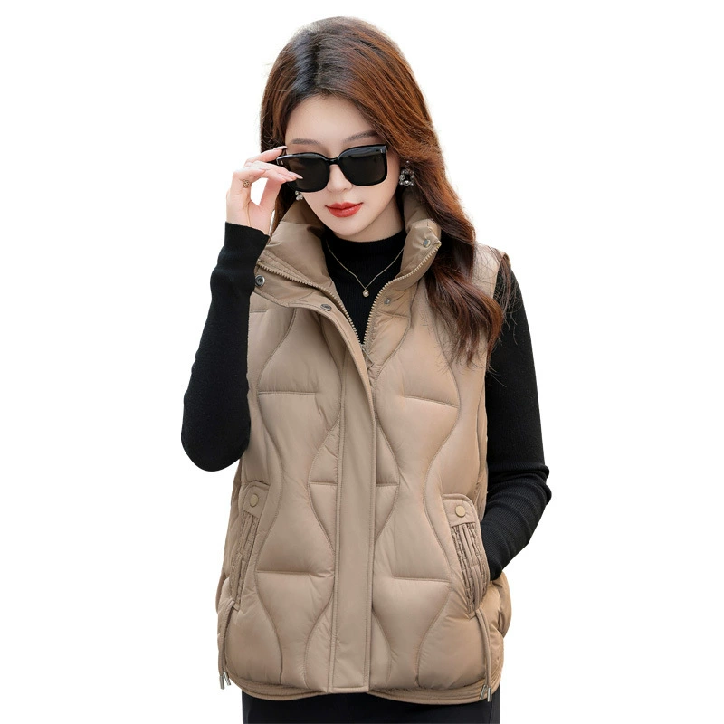 Demi-season down jacket for leisure with down, vest, oversize, increased thickness