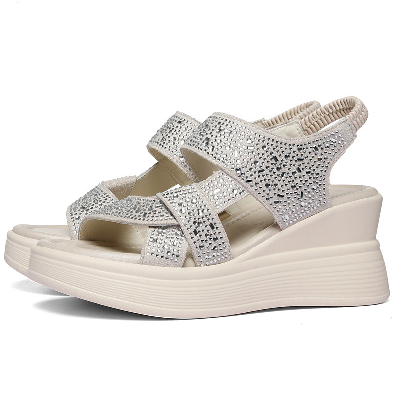 Sandal nữ đính đá đế dày mềm mại 2026 — 6144 Da đen, 6144 Màu be