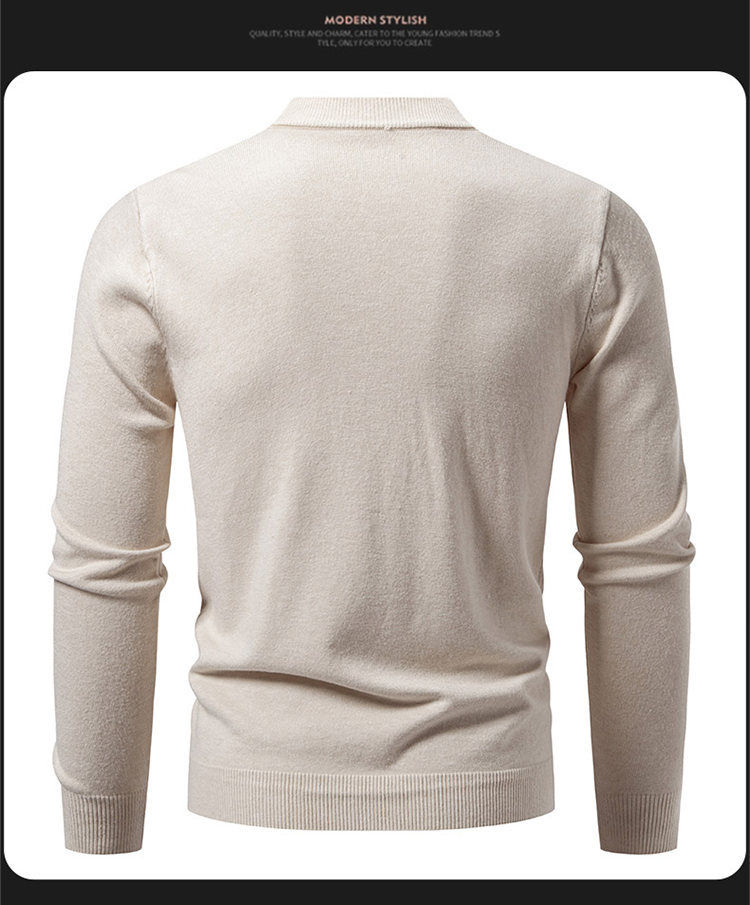 Korean-stil Herren Strickjacke Mit V-ausschnitt Und Jacquard-muster_voghion.com