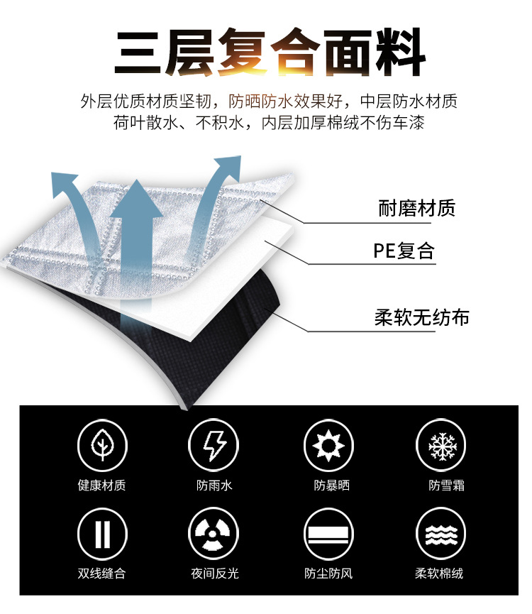 New Car Anti-Freeze Snow Cover, Windproof Car Cover, Car Front Windshield Frost Cover, Winter Supplies Snow Cover