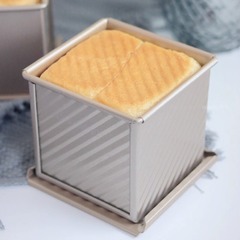 250G Toast Box Mold Non-stick Bread Box with Lid Gold Color Large Water Cube Toast Mold