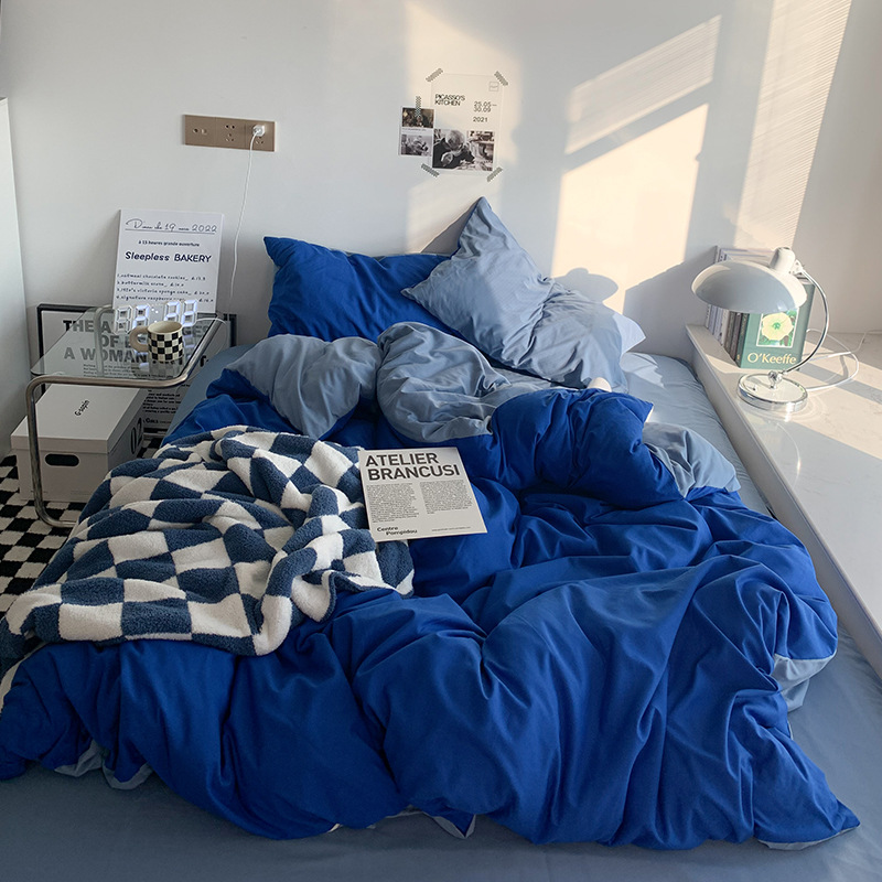 2023 Nuevo estilo INS de doble pieza de cuatro piezas conjunto 1,2 m hoja de cama sábana ajustable de tres piezas conjunto de cama de Estudiante