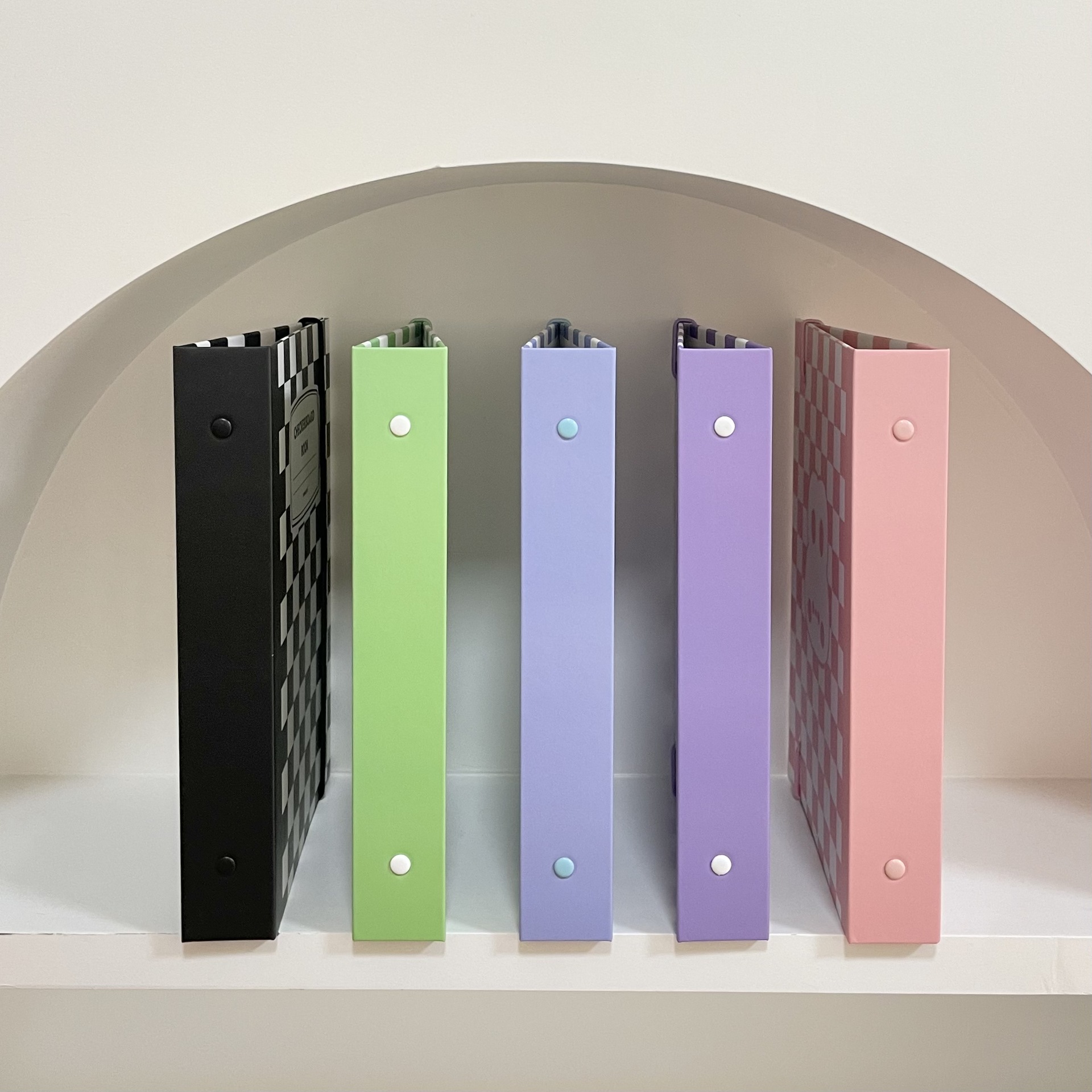 INS estilo coreano dulce tablero fresco rejilla lindo A5 álbum de hojas sueltas persiguiendo estrellas estuche rígido libro de tarjetas de tres pulgadas libro de almacenamiento Delgado