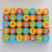 字母款儿童塑料玩具印章35个盒装套装教师鼓励教学文具出口