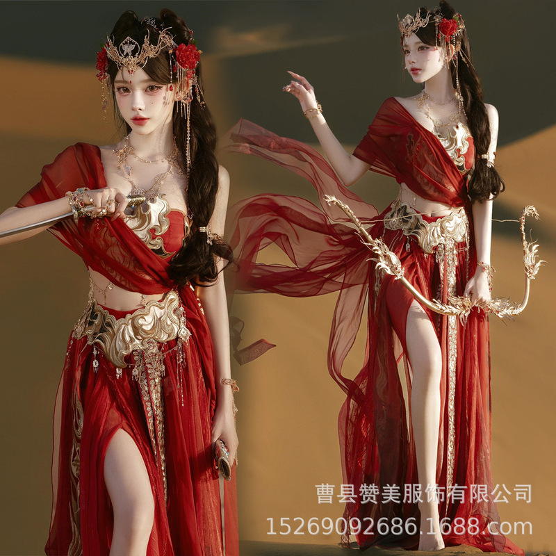 Classical Hanfu Costumes for Women in the Style of Western Dance, Exotic Xinjiang Outfits for Travel Photography, and Ancient Costumes of Flying Goddesses