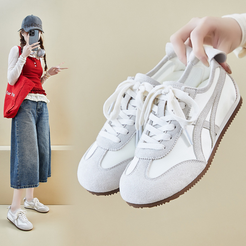 Ins Trendy Korean Style New German Training White Shoes Women's 2025 Summer Student Sports Leisure Breathable Thick Sole Height Increase A91 Ins Trendy Korean Style New German Training White Shoes Women's 2025 Summer Student Sports Leisure Breathable Thick Sole Height Increase A91