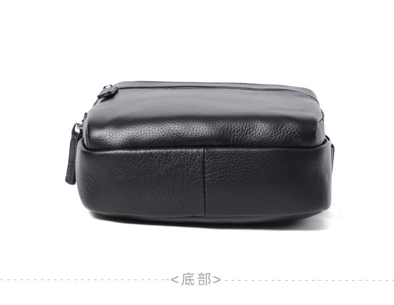Túi đeo chéo nam da bò thật 20×8×24 cm kiểu mới đơn giản — Màu đen chi tiết 15