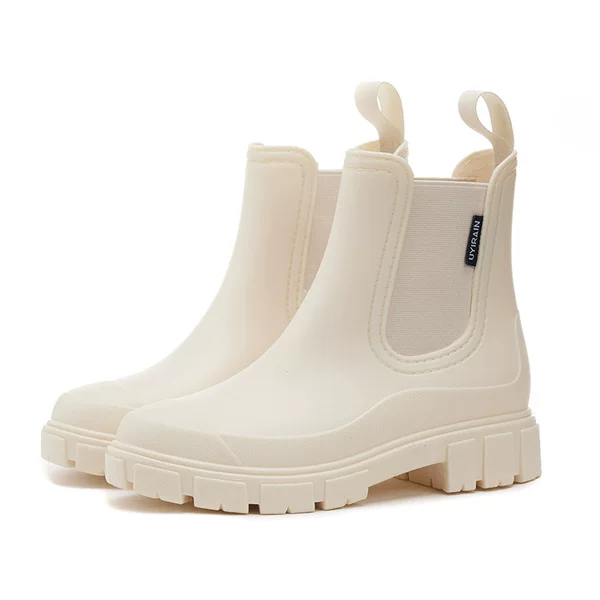 24201 Cross-Border Fashion Chelsea Rain Boots Women's Thick-Soled Waterproof Elastic Band Water Shoes
